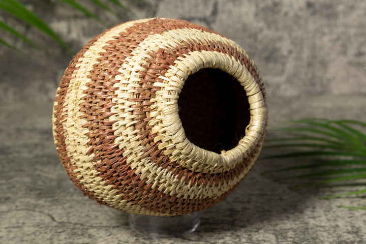 Brown Band Rainforest Vintage Basket