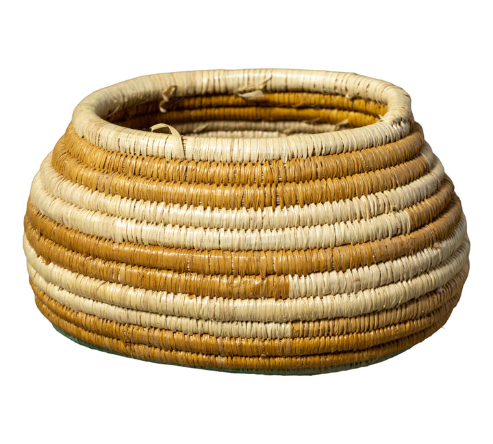 Turquoise Gold And White Rainforest Vintage Basket