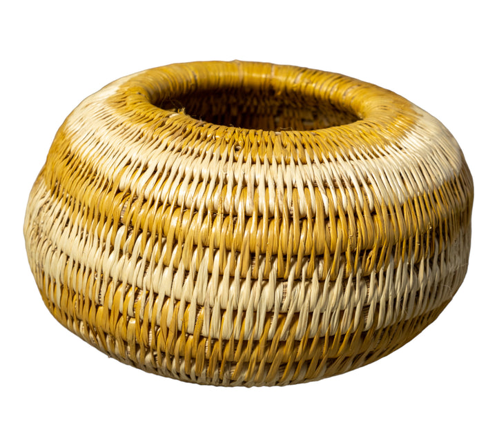 Gold and White Rainforest Vintage Basket