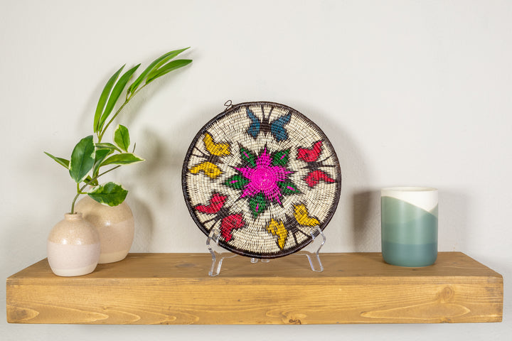 Rainbow of Color Butterfly Basket Plate