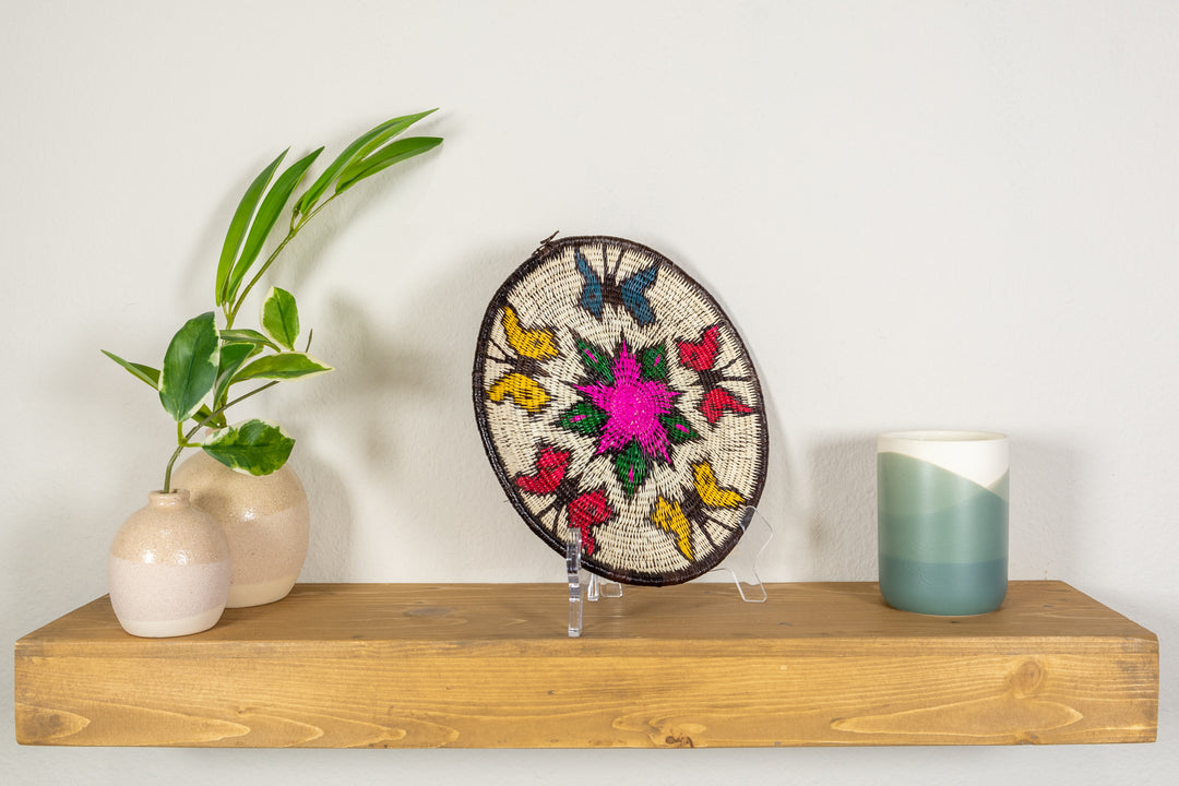 Rainbow of Color Butterfly Basket Plate