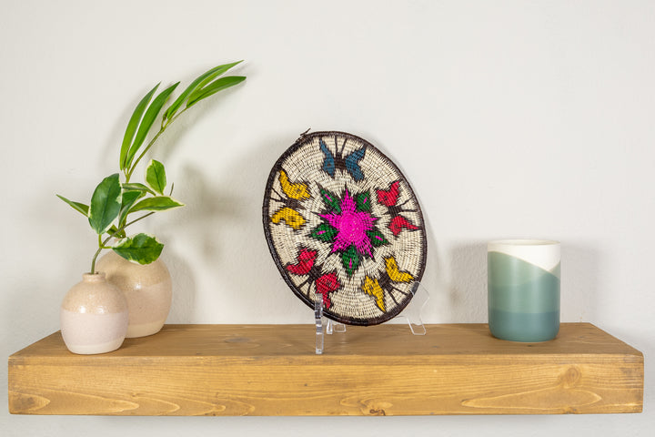 Rainbow of Color Butterfly Basket Plate