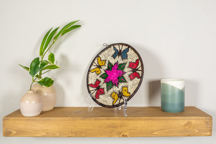 Rainbow of Color Butterfly Basket Plate
