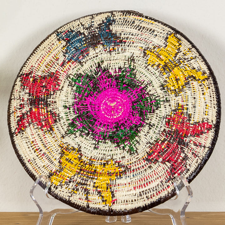 Rainbow of Color Butterfly Basket Plate