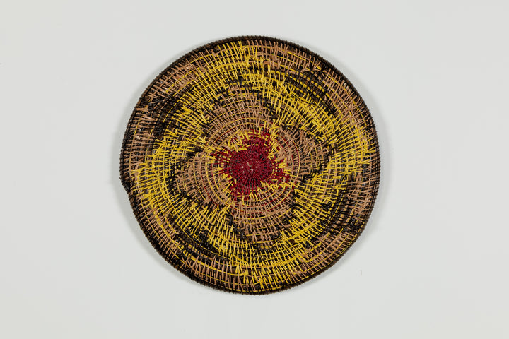 Red Center Buttercup Floral Flower Basket Plate