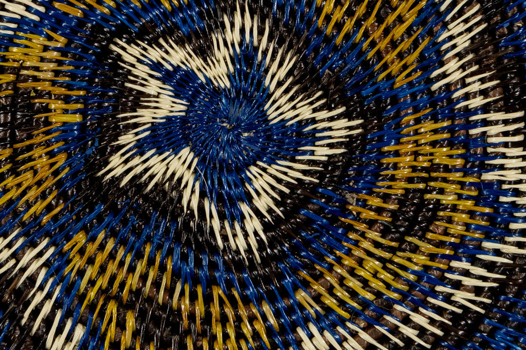 Blue and White Cosmic pulsating Star Basket Plate
