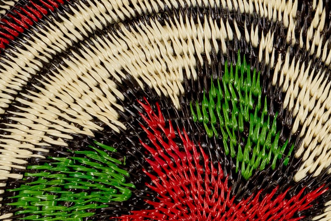Red And Green Spiral Flower Small Basket Plate