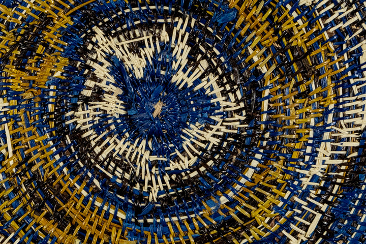 Blue and White Cosmic pulsating Star Basket Plate