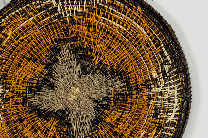 Gold Hibiscus Flower Basket Plate