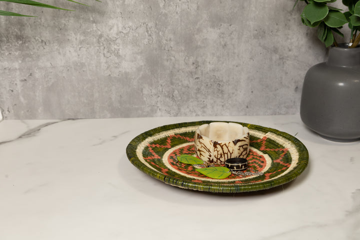 Bronze and Green Turtle Basket Plate