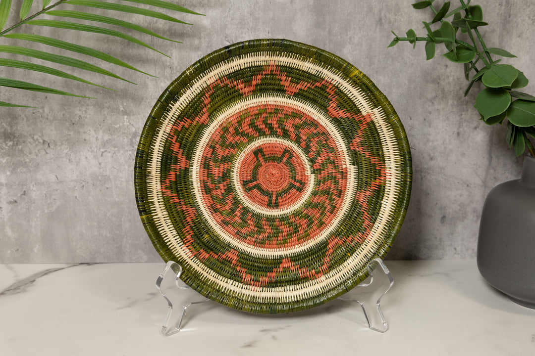 Bronze and Green Turtle Basket Plate