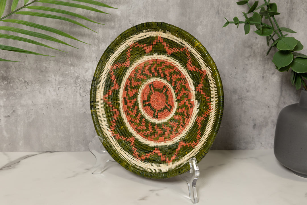 Bronze and Green Turtle Basket Plate