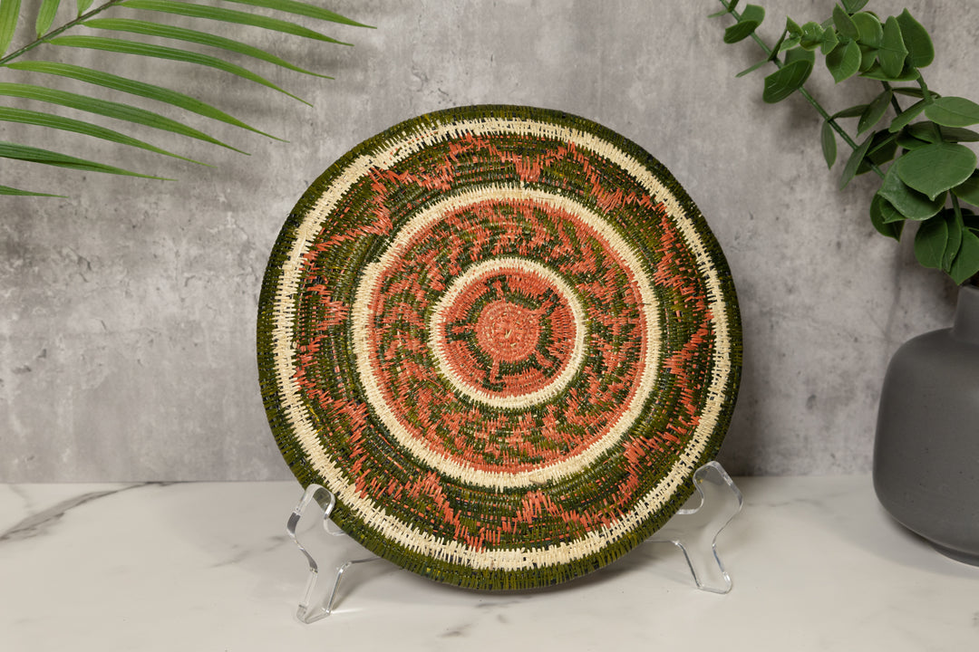 Bronze and Green Turtle Basket Plate