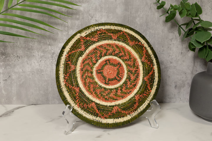 Bronze and Green Turtle Basket Plate