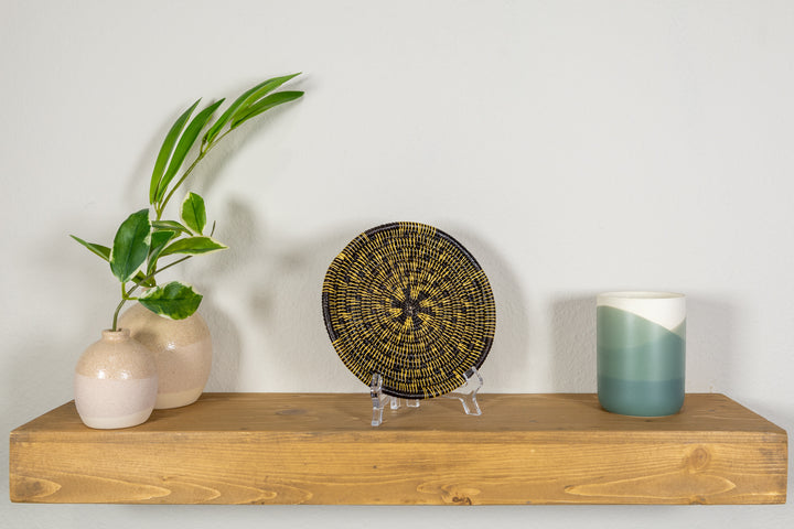 Black And Gold Small Basket Plate