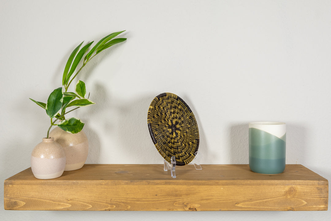 Black And Gold Small Basket Plate