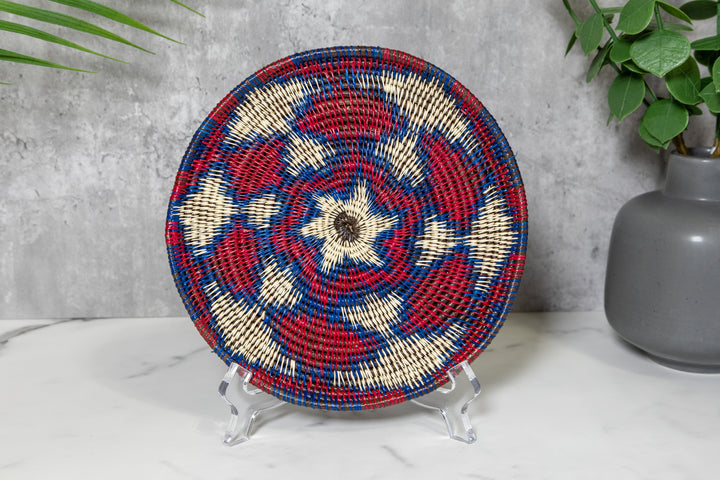 Red White And Blue Patriotic Basket Plate