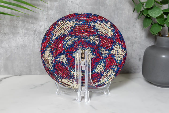 Red White And Blue Patriotic Basket Plate