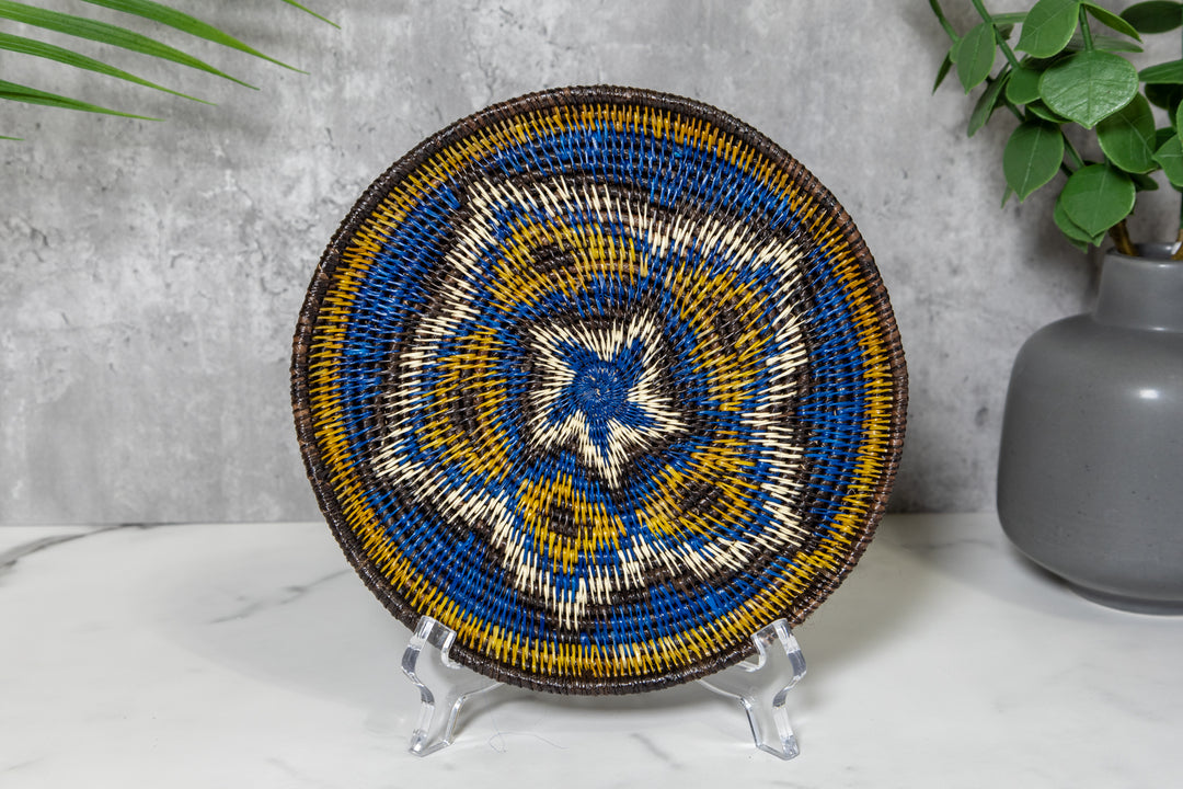 Blue and White Cosmic pulsating Star Basket Plate