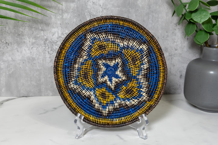 Blue and White Cosmic pulsating Star Basket Plate