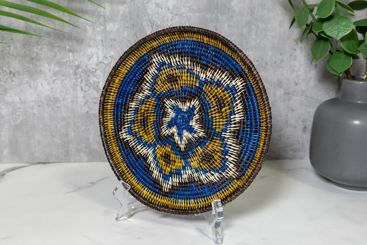 Blue and White Cosmic pulsating Star Basket Plate