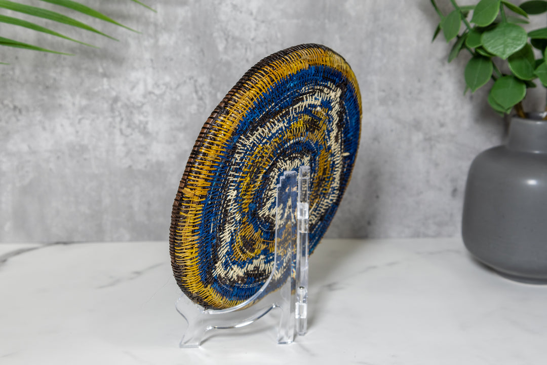 Blue and White Cosmic pulsating Star Basket Plate