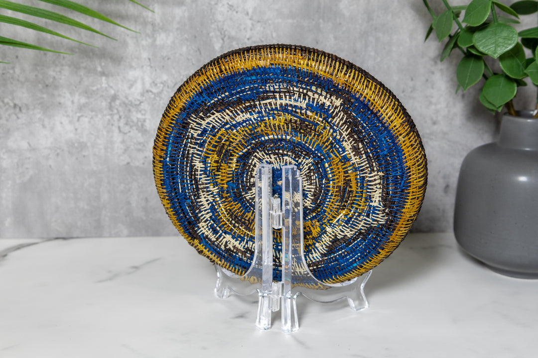 Blue and White Cosmic pulsating Star Basket Plate