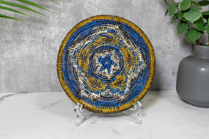 Blue and White Cosmic pulsating Star Basket Plate