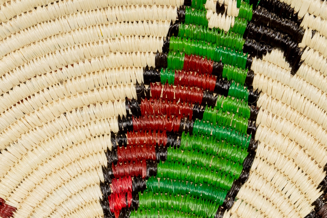 Green Parrot on Branch Basket Plate