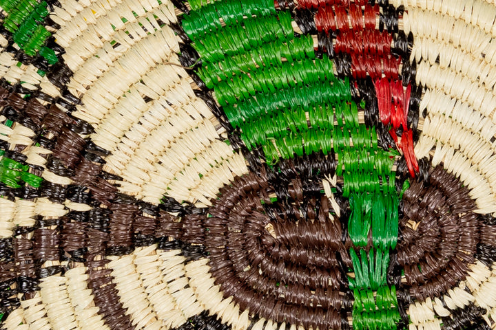 Green Parrot on Branch Basket Plate