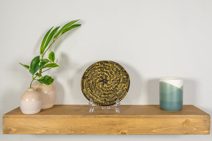 Black And Gold Small Basket Plate