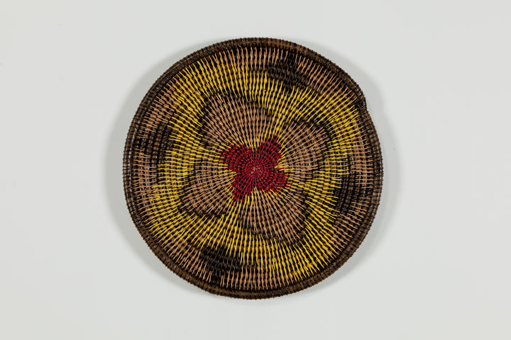 Red Center Buttercup Floral Flower Basket Plate