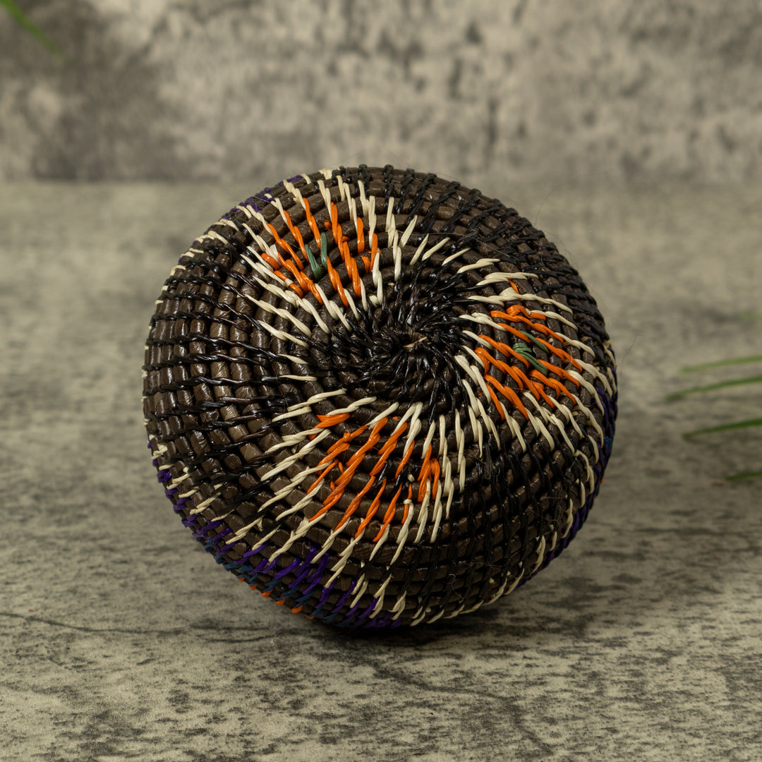 Purple White And Orange Rainforest Basket With Top