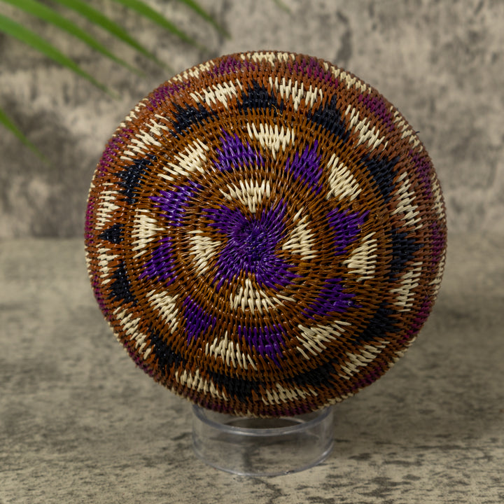 Black Brown And White Feathered Design Rainforest Basket