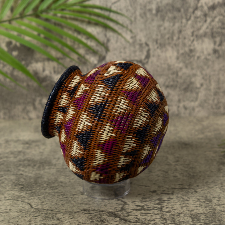 Black Brown And White Feathered Design Rainforest Basket