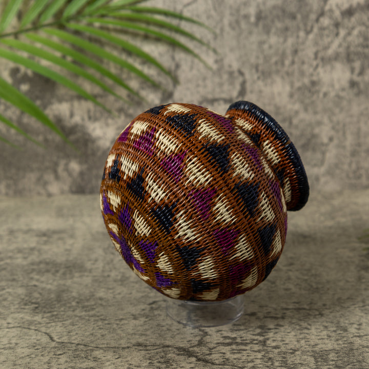 Black Brown And White Feathered Design Rainforest Basket