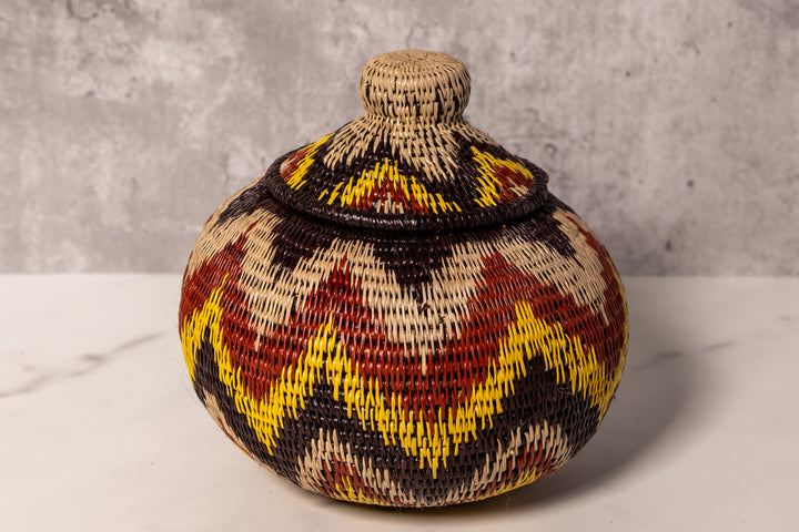 Angry Waves Woven Basket With Top