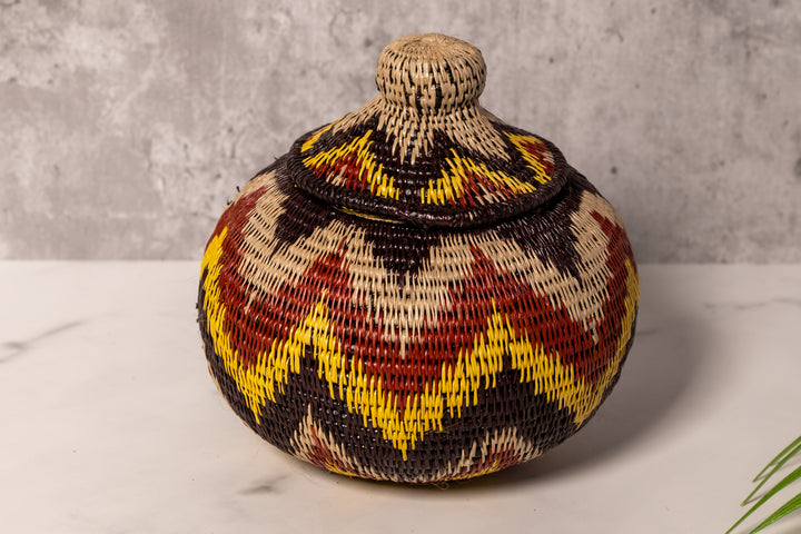 Angry Waves Woven Basket With Top