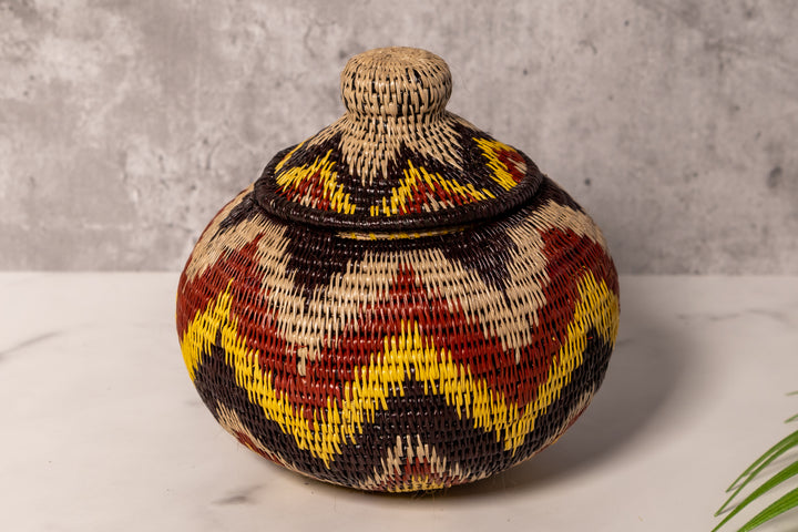 Angry Waves Woven Basket With Top