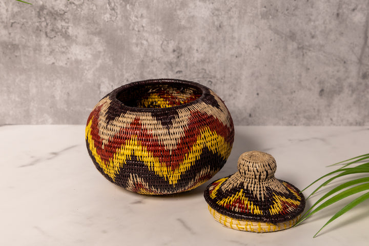 Angry Waves Woven Basket With Top