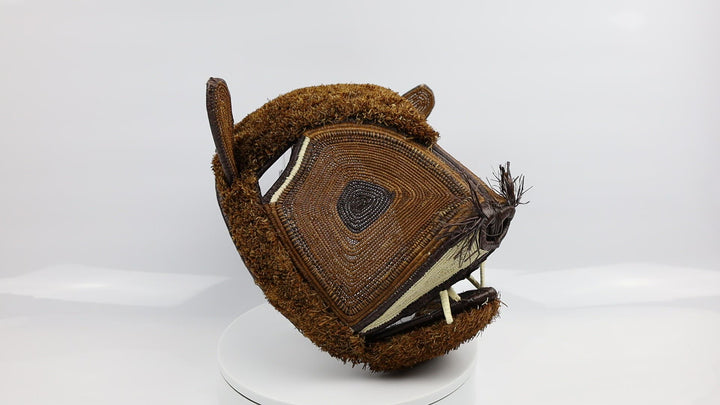 Hand Woven African Feline Lion Mask Panama