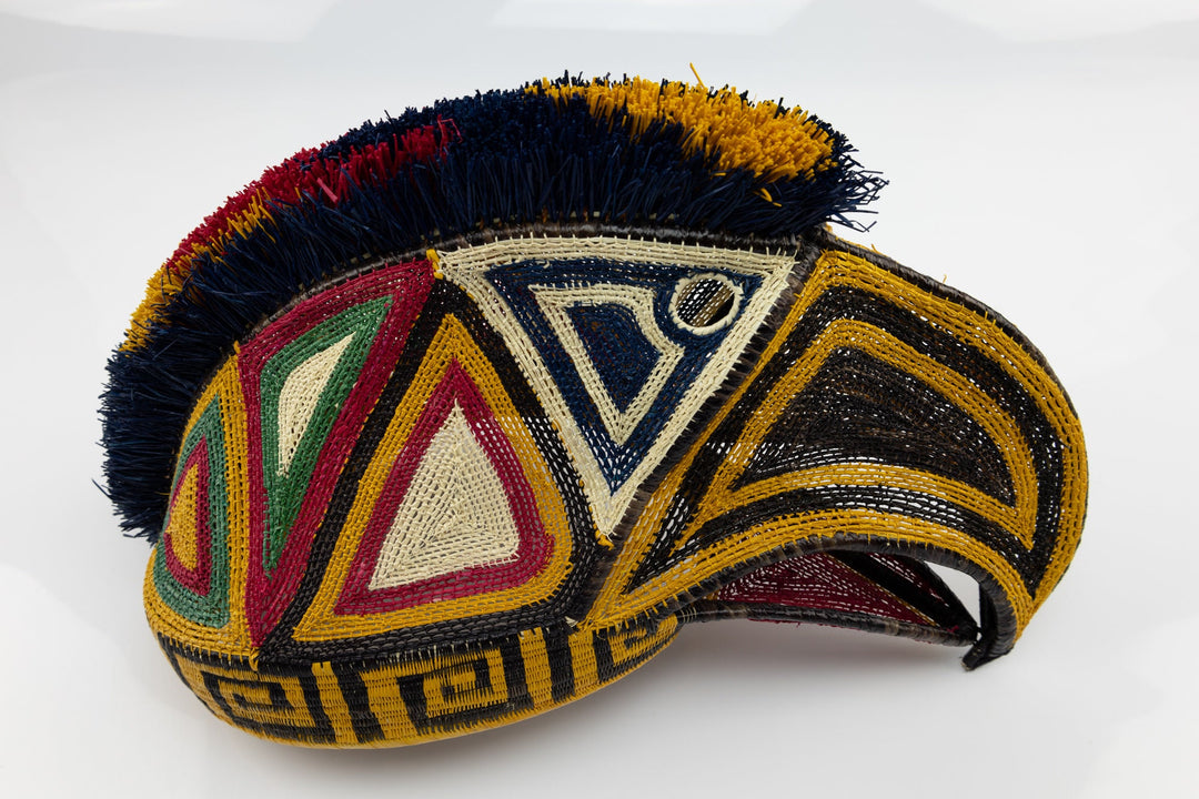 Hand Woven Large Parrot Bird Mask Made By Wounaan And Emberá Panama Indians. Makes Great Wall Decor, Rainforest Art, Decorative Mask