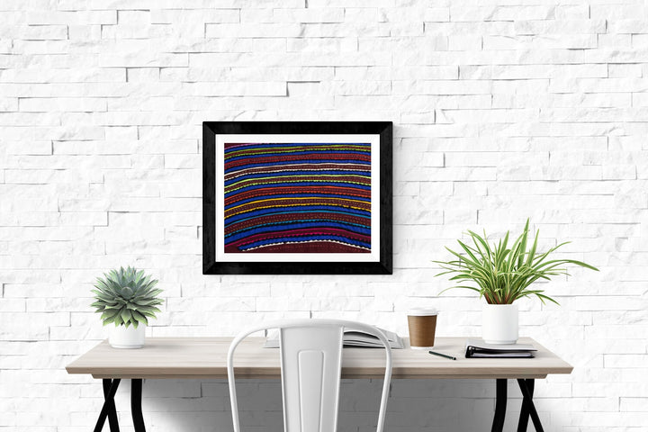 Hand Stitched Rainbow Panama Mola Textile art, Latin American wall art, Boho Wall Decor, Tapestry, Rainforest Decor, Geometric