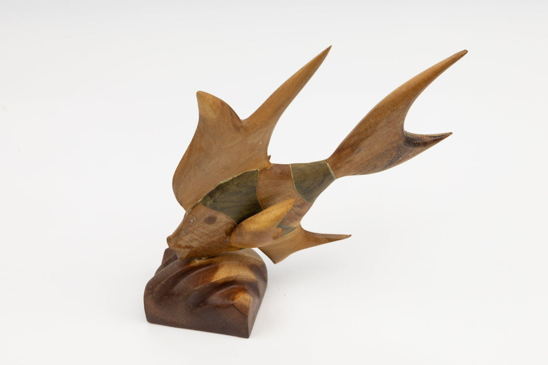 Tropical Fish Hand Carved Wood Sculpture Made By Indigenous Artisans