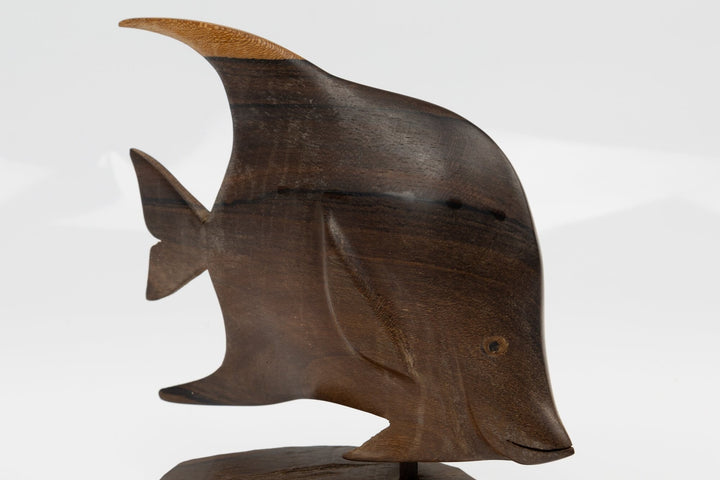 Tropical Fish Hand Carved Cocobolo Wood Sculpture Made By Indigenous Artisans