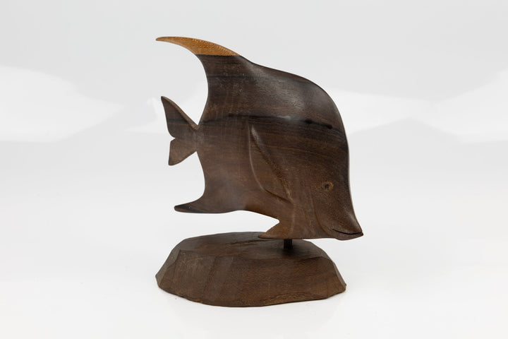 Tropical Fish Hand Carved Cocobolo Wood Sculpture Made By Indigenous Artisans