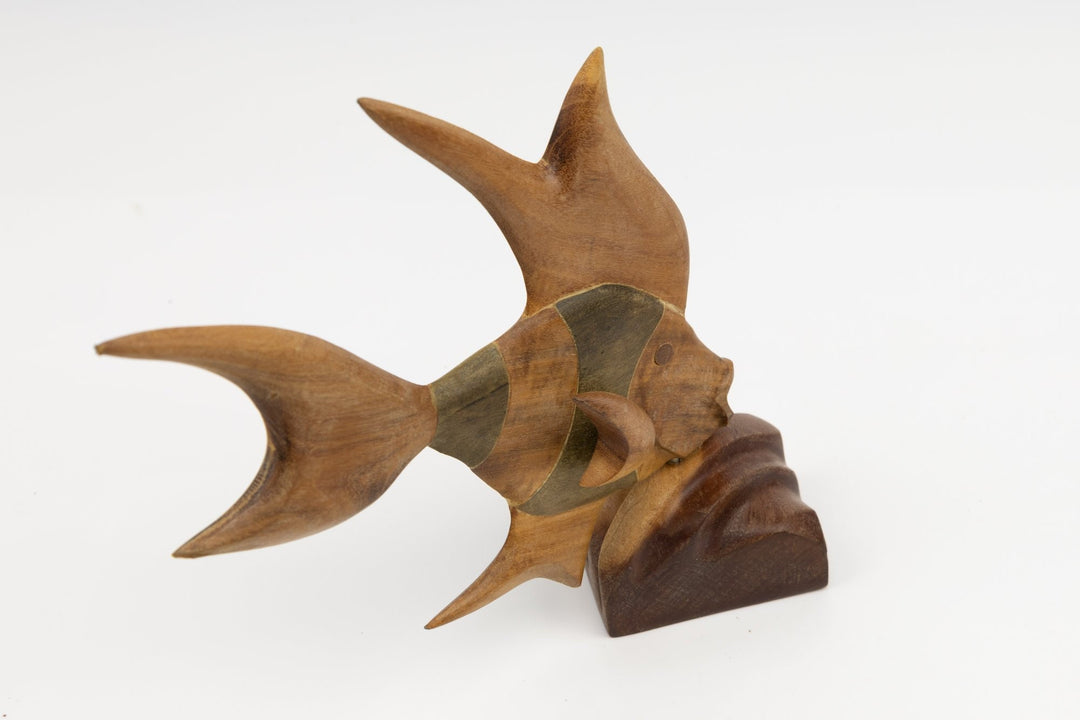 Tropical Fish Hand Carved Wood Sculpture Made By Indigenous Artisans