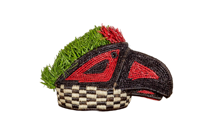 Red Green and Black Parrot Mask